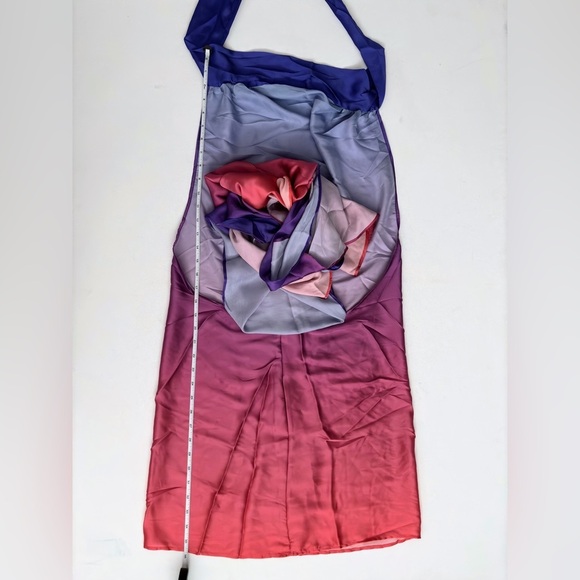 NEW BAOBAB x REVOLVE Providencia Dress Sunset Ombre draped high neck Satin party - Picture 9 of 11